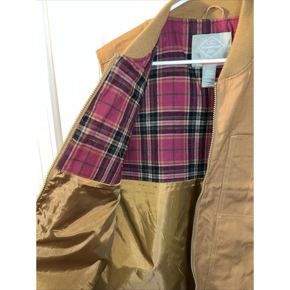 #346 Brown St. John’s Bay Vest Quality Menswear Outdoor 100% Cotton Shell Large - Picture 5 of 10
